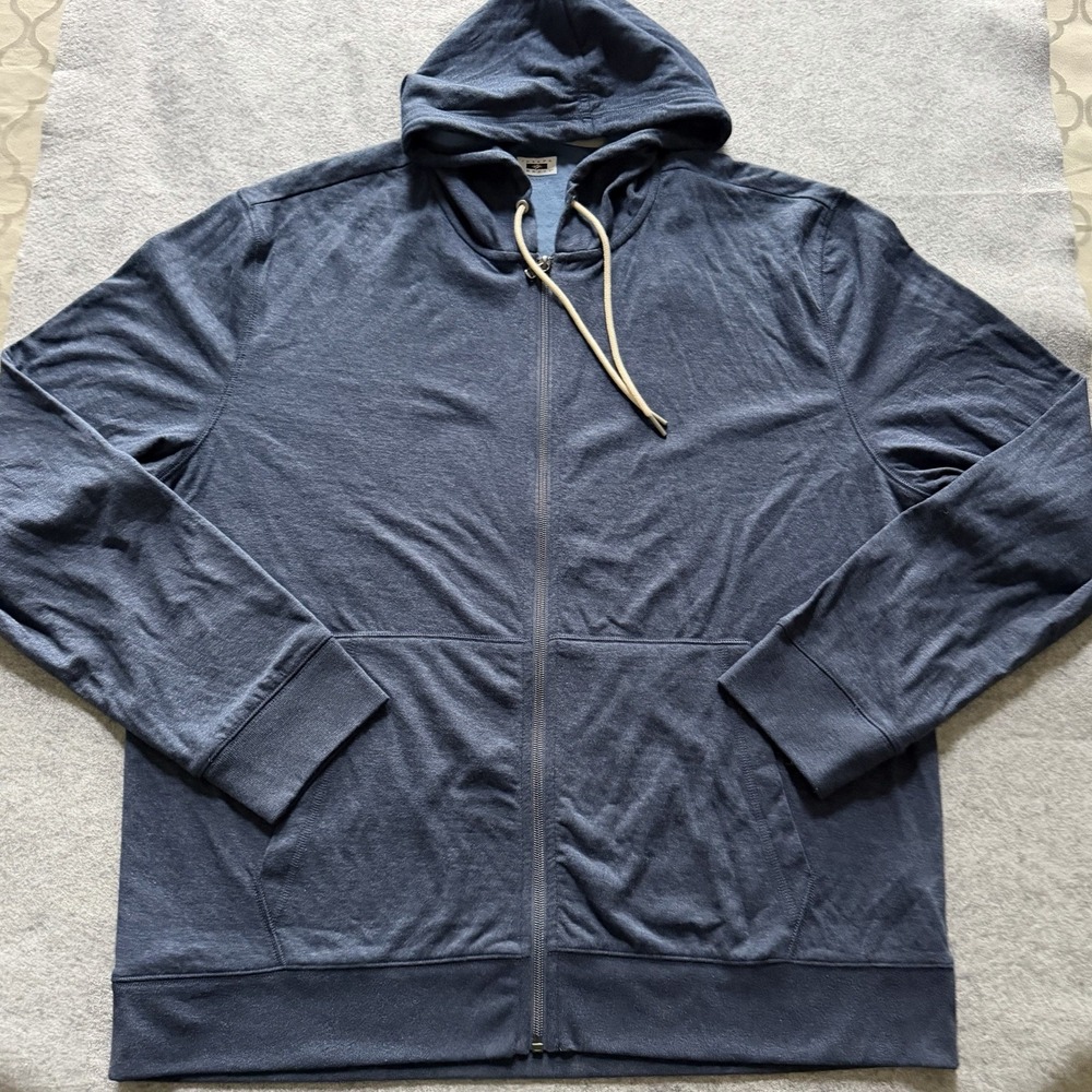 NWT Joseph Abboud Modern Fit Men's Navy Blue Full Zip Hoodie Sweatshirt XXL